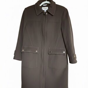 Talbots Wool Dark Brown Trench Coat